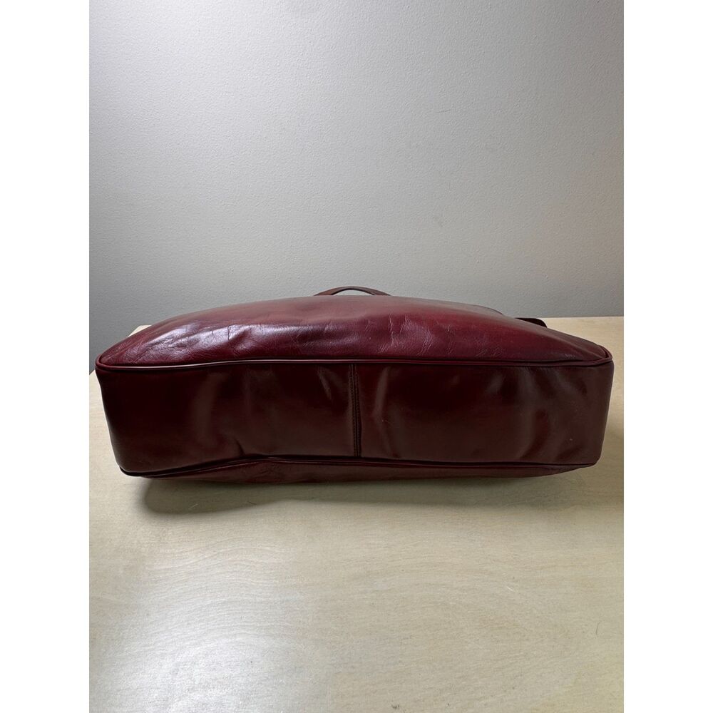 Etienne Aigner Oxblood Leather Lion Head Satchel Bag Vintage 60s 70s Avant Garde - Picture 8 of 14